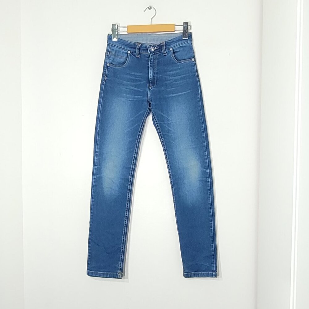 Tommy Hilfiger Women Blue Cotton Blend Mid-Rise Slim Fit Straight Leg Denim Jean